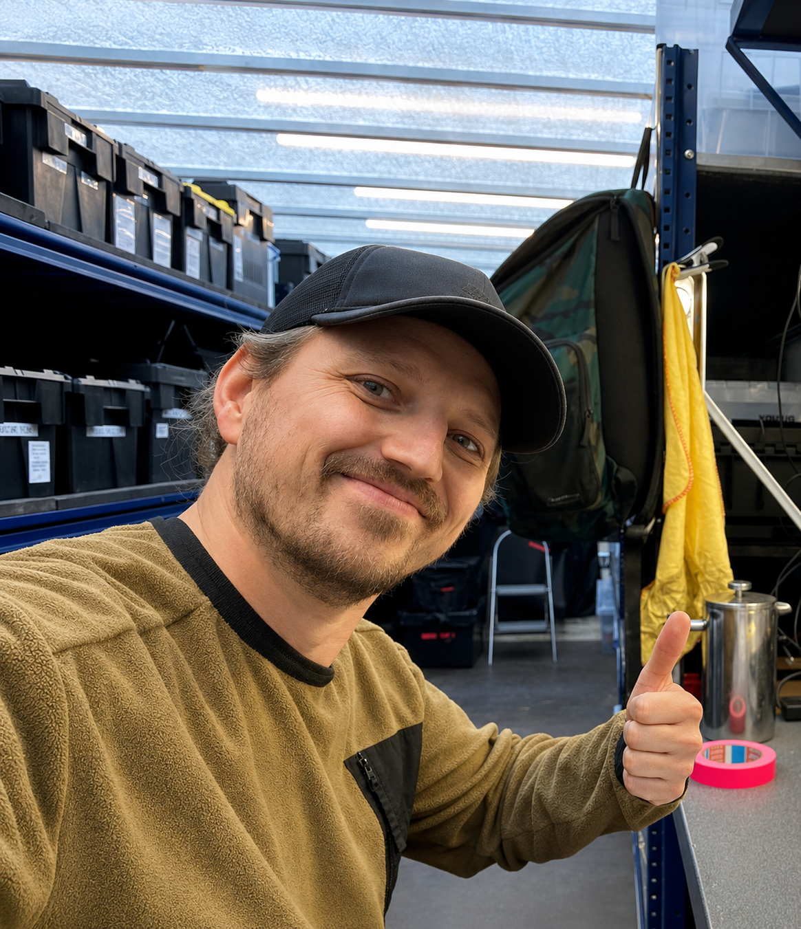 Christian Woods on a UK Film & TV set in the props department